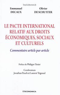 Le Pacte international relatif aux droits économiques, sociaux et culturels : commentaire article par article