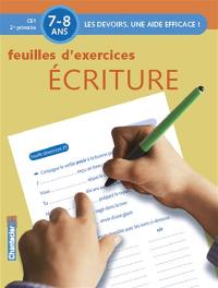 Ecriture, 7-8 ans, CE1-2e primaire : feuilles d'exercices