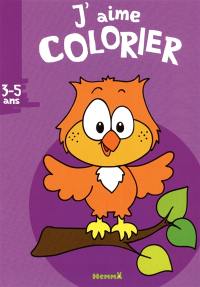 J'aime colorier, 3-5 ans : hibou