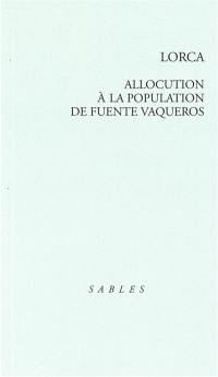 Allocution à la population de Fuente Vaqueros : septembre 1931