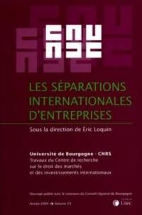 Les séparations internationales d'entreprises : actes du colloque du Credimi, 18-19 septembre 2003