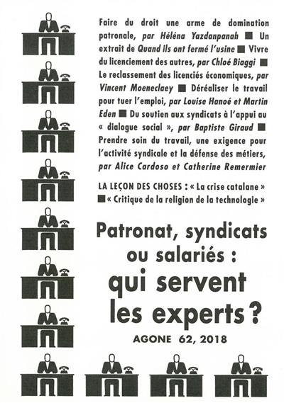 Agone, n° 62. Patronat, syndicats ou salariés : qui servent les experts ?