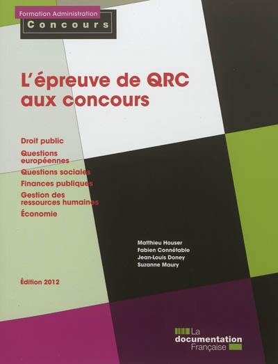 L'épreuve de QRC aux concours