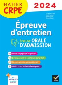 Epreuve d'entretien : épreuve orale d'admission : CRPE 2024