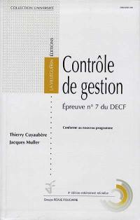 Le contrôle de gestion : épreuve n° 7 du DECF