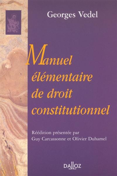 Manuel élémentaire de droit constitutionnel