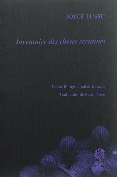 Inventaire des choses certaines : anthologie bilingue italien-français