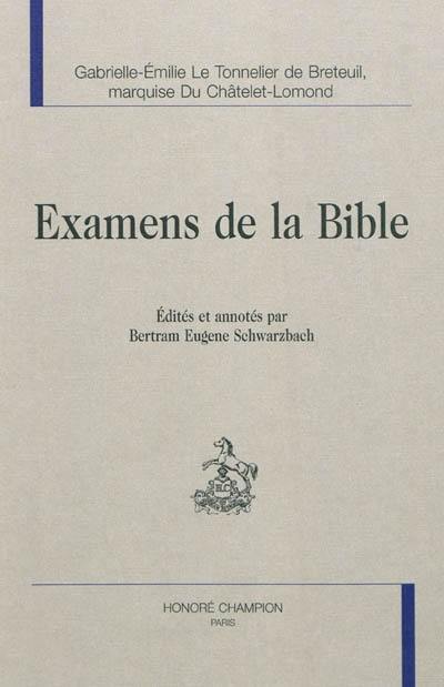 Examens de la Bible