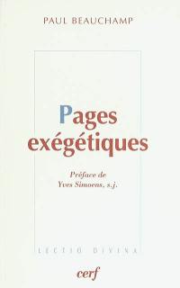 Pages exégétiques