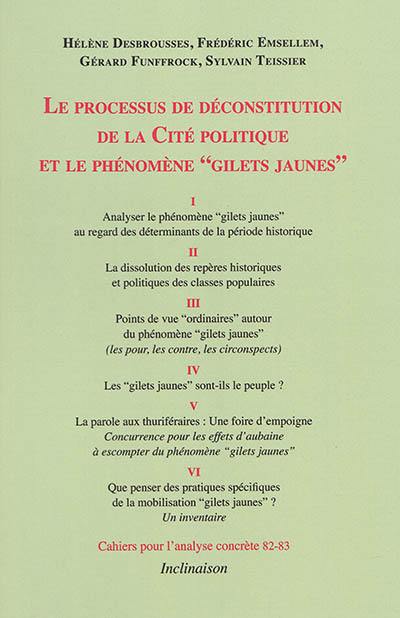 Le processus de déconstitution de la cité politique et le phénomène gilets jaunes