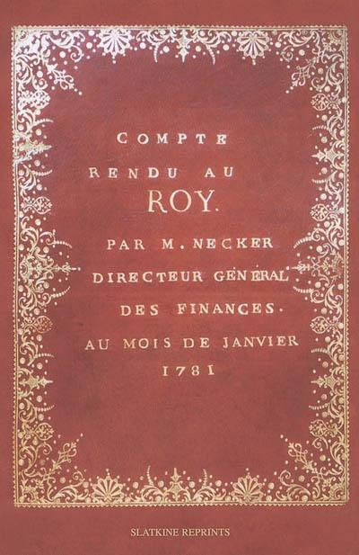 Compte rendu au roy (1781)