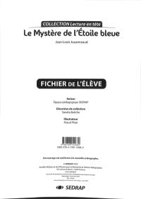 Le mystère de l'étoile bleue : Jean-Louis Jouanneaud : fichier de l'élève