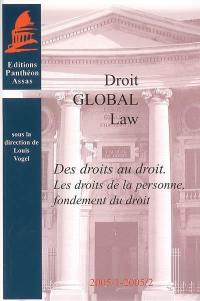 Des droits au droit, les droits de la personne : fondement du droit