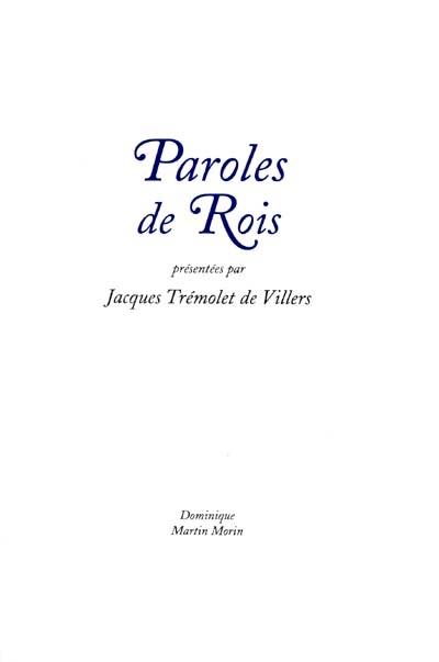 Paroles de rois