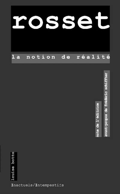 La notion de réalité