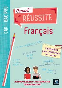 Carnet de réussite français, CAP, bac pro