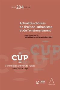 Actualités choisies en droit de l'urbanisme et de l'environnement