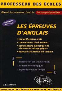 Les épreuves orales d'anglais : concours externe