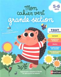 Mon cahier vert grande section, 5-6 ans