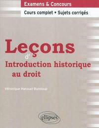 Leçons d'introduction historique au droit