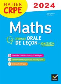 Maths : épreuve orale de leçon, admission : CRPE 2024