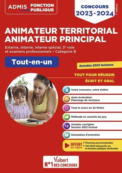 Animateur territorial, animateur principal : externe, interne, interne spécial, 3e voie et examens professionnels, catégorie B : tout-en-un, concours 2023-2024