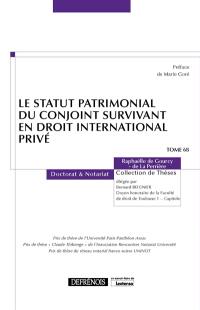 Le statut patrimonial du conjoint survivant en droit international privé