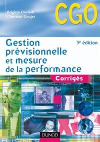 Gestion prévisionnelle et mesure de la performance : corrigés