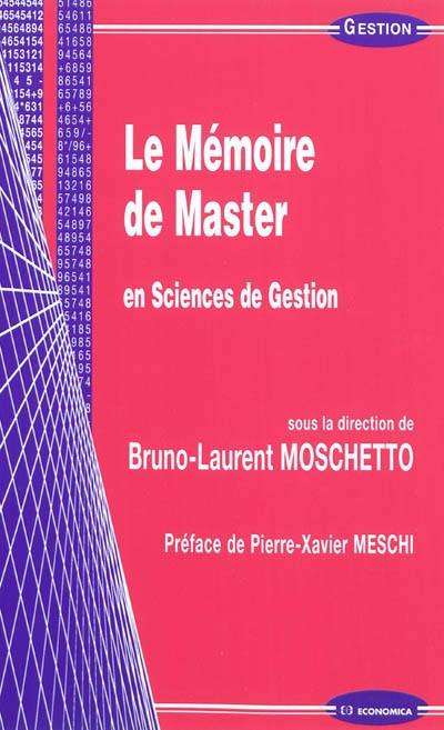 Le mémoire de master en sciences de gestion