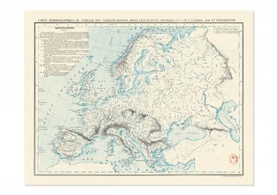 Carte hydrographique de l'Europe. Hydrographic map of Europe