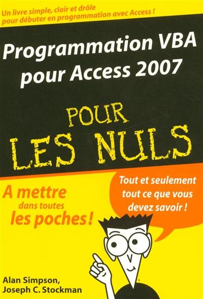 Programmation VBA pour Access 2007 pour les nuls