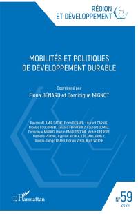 Région et développement, n° 59. Mobilités et politiques de développement durable