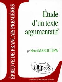 Etude d'un texte argumentatif : épreuves anticipées de français, premier sujet