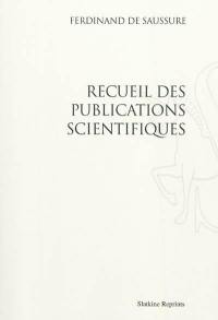 Recueil des publications scientifiques