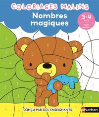 Coloriages malins : nombres magiques : 3-4 ans, PS