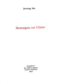 Montaigne en Chine