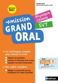 Mission grand oral, physique chimie, SVT : nouveau bac