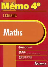 Maths : rappels de cours, méthode, exercices corrigés