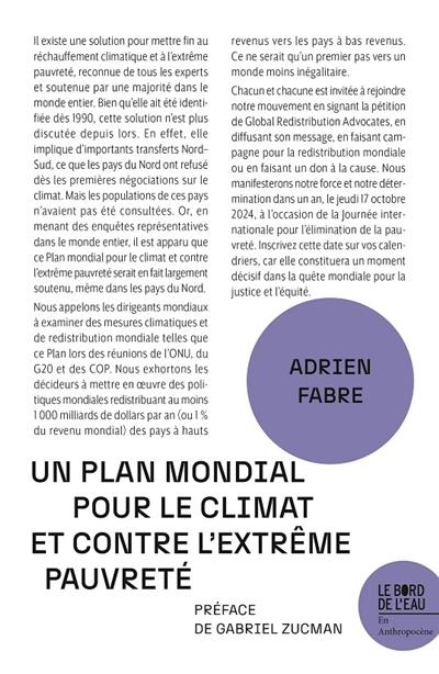 Un plan mondial pour le climat et contre l'extrême pauvreté