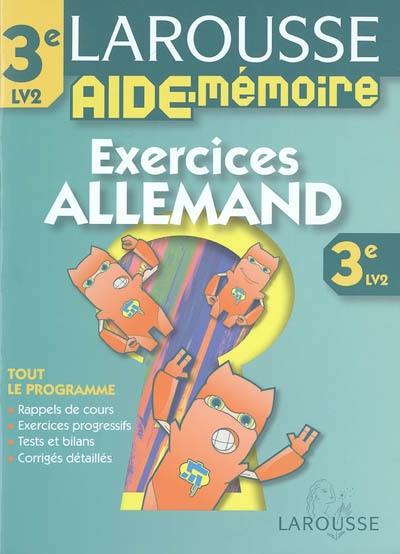 Exercices allemand 3e LV2 : tout le programme