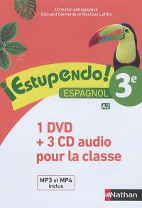 Estupendo ! espagnol 3e, A2 : 1 DVD + 3 CD audio pour la classe : MP3 et MP4 inclus