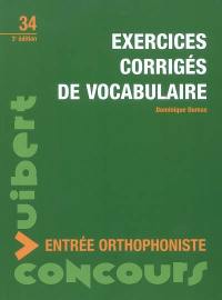 Exercices corrigés de vocabulaire