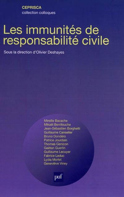 Les immunités de responsabilité civile