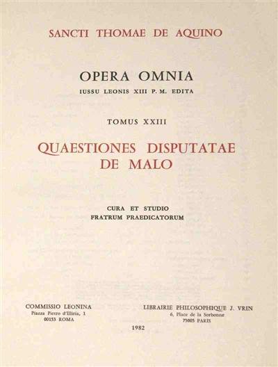 Quaestiones disputatae De malo