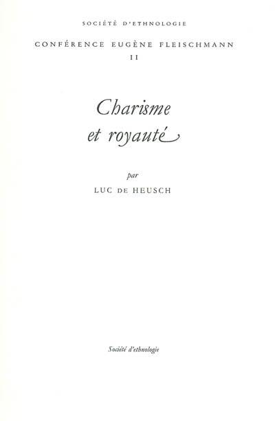 Charisme et royauté