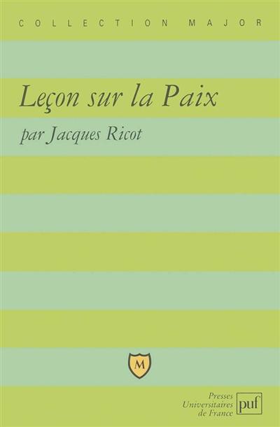 Leçon sur la paix