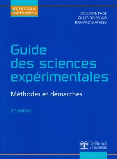 Guide des sciences expérimentales : méthodes et démarches