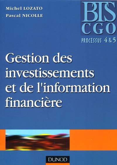 Gestion des investissements et de l'information financière