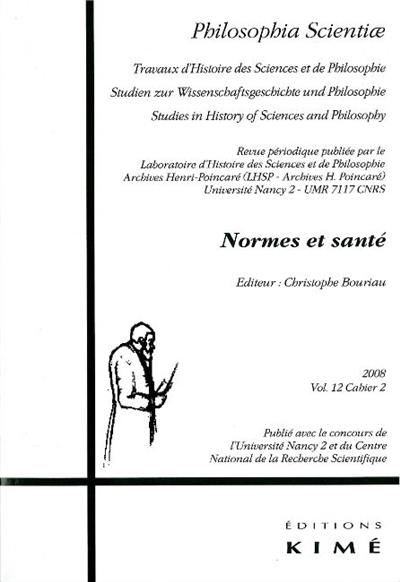 Philosophia scientiae, n° 12-2. Normes et santé