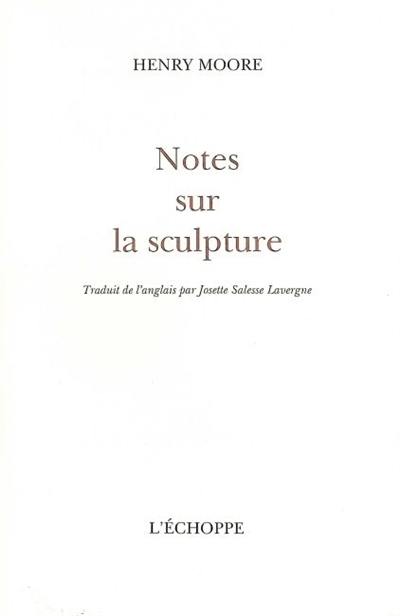 Notes sur la sculpture